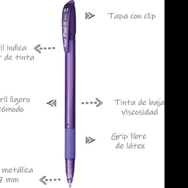 BOLIGRAFO FEEEL-IT BX427V 0.7MM VIOLETA PENTEL PZA